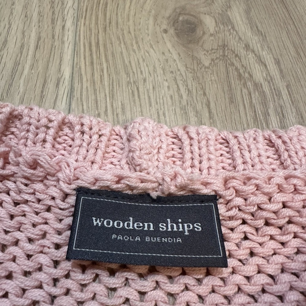 Wooden Ships Merry Crew Chunky Knit Sweater Size XS/S Mint Condition Preppy Pink - Picture 4 of 9